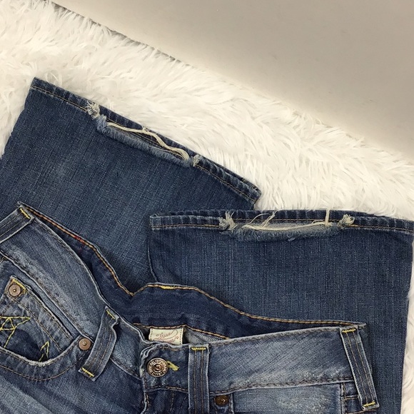 True Religion Bobby distressed wide leg jeans 29 - Picture 7 of 14